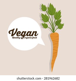 Vegan design over white background, vector illustration