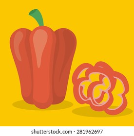 Vegan design over yellow background, vector illustration
