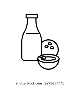 vegan diet. coconut milk vector design. Isolated and editable drawing.
