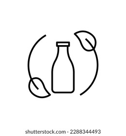 vegan diet. herbal milk vector design. Isolated and editable drawing.