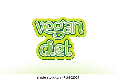 vegan diet word or text logo badge on a white background