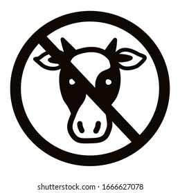 Vegan.  Do not eat meat vector black on white