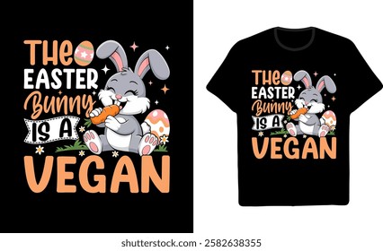 Vegan Easter Bunny Graphic T-Shirt Design