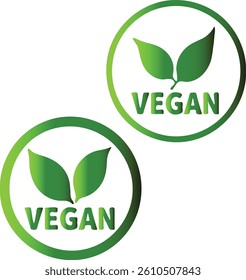 Vegan Eco Label  Green Plant Symbol for Organic Products