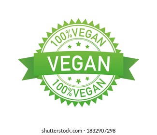 Vegan emblem. Vegan, great design for any purposes. Logo, symbol and background. Eco friendly vector illustration. Natural product. Vector icon design.