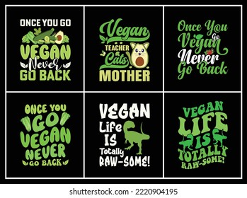 Vegan for everything T-shirt Design Bundle  