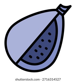Vegan fig icon. Outline vegan fig vector icon color flat isolated