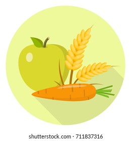 vegan flat design food icon