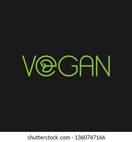 Vegan flat vector icon. Healthy food flat vector icon