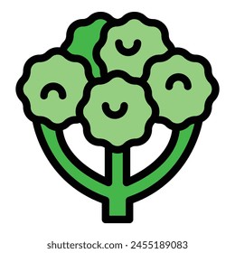 Vegan flower icon outline vector. Food diet. Eco home color flat