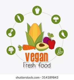 Vegan food design, vector illustration eps 10.