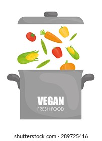 Vegan Food digital design, vector illustration eps 10.