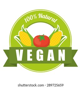 Vegan Food digital design, vector illustration eps 10.