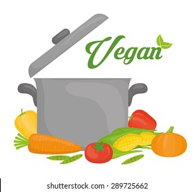 Vegan Food digital design, vector illustration eps 10.