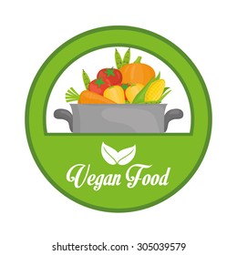 Vegan Food digital design, vector illustration 10 eps graphic