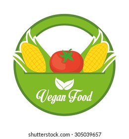 Vegan Food digital design, vector illustration 10 eps graphic