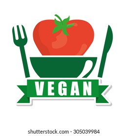 Vegan Food digital design, vector illustration 10 eps graphic