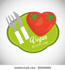 Vegan Food digital design, vector illustration 10 eps graphic