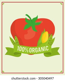 Vegan Food digital design, vector illustration 10 eps graphic