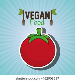 vegan food healthy fork vector illustration graphic