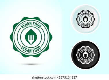 Vegan food icon design illustration. Bio, Ecology, Organic logos and label. Vegan food diet icon