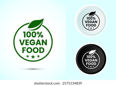 Vegan food icon design illustration. Bio, Ecology, Organic logos and label. Vegan food diet icon