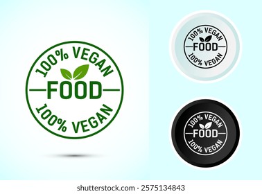 Vegan food icon design illustration. Bio, Ecology, Organic logos and label. Vegan food diet icon