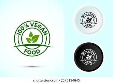 Vegan food icon design illustration. Bio, Ecology, Organic logos and label. Vegan food diet icon