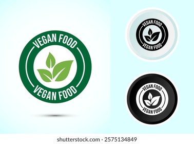 Vegan food icon design illustration. Bio, Ecology, Organic logos and label. Vegan food diet icon