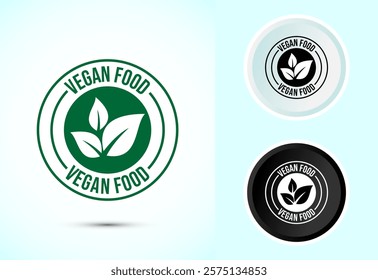 Vegan food icon design illustration. Bio, Ecology, Organic logos and label. Vegan food diet icon