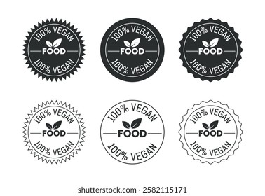Vegan food icon design illustration. Bio, Ecology, Organic logos and label. Vegan food diet icon