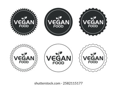 Vegan food icon design illustration. Bio, Ecology, Organic logos and label. Vegan food diet icon