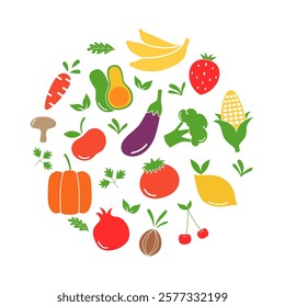 Vegan food icon logo design template vector