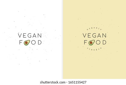 Vegan Food icon. Organic,Veggie,Bio,Eco logotype collection. Can use for logo,company identity,emblem,packaging,web.