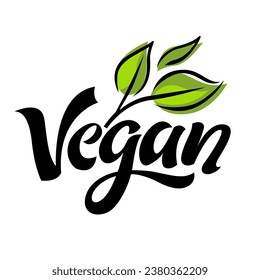 Vegan food icon set badge sign. Bio, Ecology, Organic logos and badges, label, tag. Green leaf on white background. Vector illustration. Calligraphic and typographic collection.