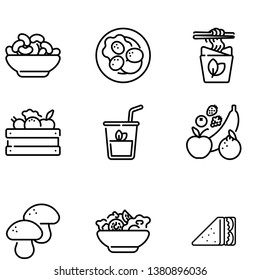 Vegan Food Icon set vector