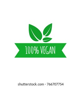 Vegan food icon. Vector elements for labels logos badges, stickers. Vector illustration.