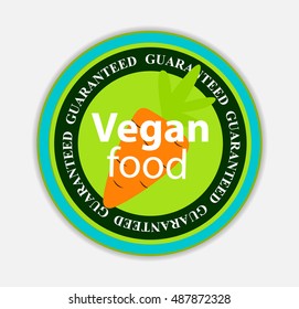 Vegan Food Label Set Vector Illustration EPS10