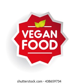 Vegan Food label vector