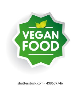 Vegan Food label vector