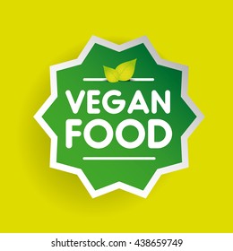 Vegan Food label vector