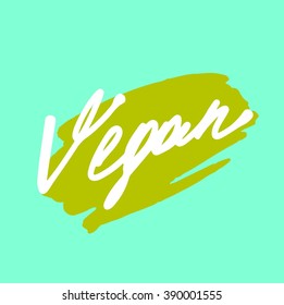 Vegan food labels s for food and drink, restaurants and organic products vector illustration.