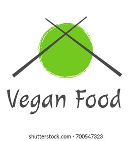 Vegan food logo concept. Japanese concept