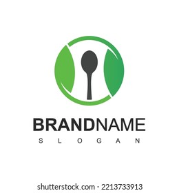 Vegan Food Logo Design Template, Healthy Food Concept For Restaurant And Food Product