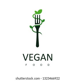 Vegan Food Logo, Healthy Food Symbol