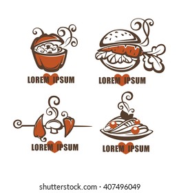 vegan food logo, labels, or emblems