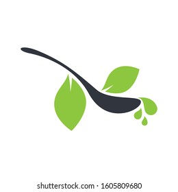 Vegan food logo template vector icon design