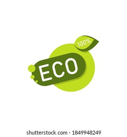 Vegan food logo. Vegetarian eco, vector in flat design