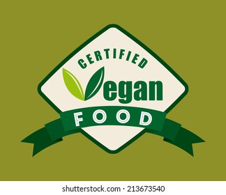 vegan food over white background vector illustration