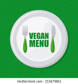 vegan food over white background vector illustration